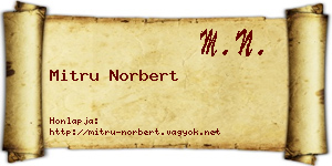 Mitru Norbert névjegykártya